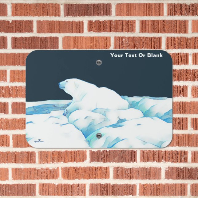 Polar Bear On Ice Metal Sign (In Situ(Brick))