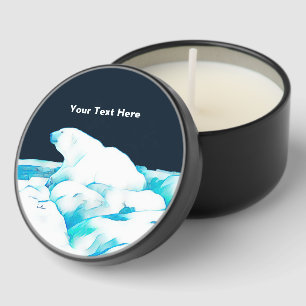 Polar Bear On Ice Mini Candle Favors