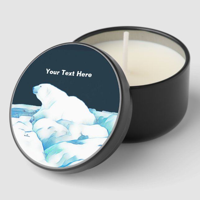 Polar Bear On Ice Mini Candle Favors (Corner)