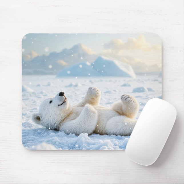 Polar Bear On Ice  Mouse Pad (With Mouse)