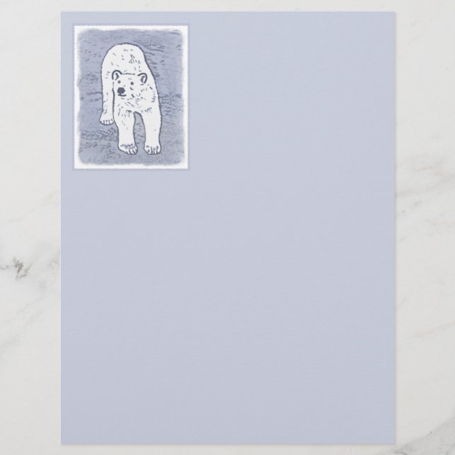 Polar Bear on Ice Painting - Original Wildlife Art (Front)