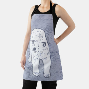 Polar Bear on Ice Painting - Original Wildlife Art Apron