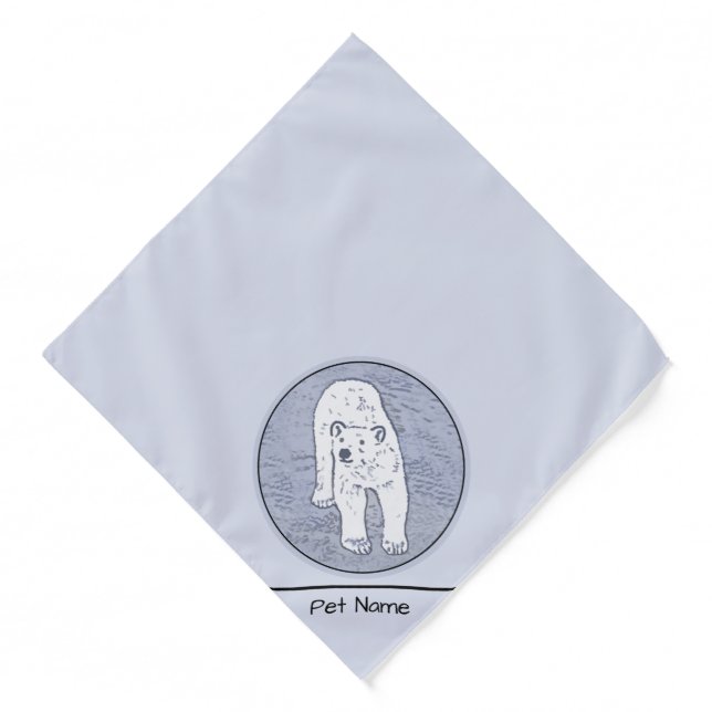 Polar Bear on Ice Painting Original Wildlife Art Bandana (Front)