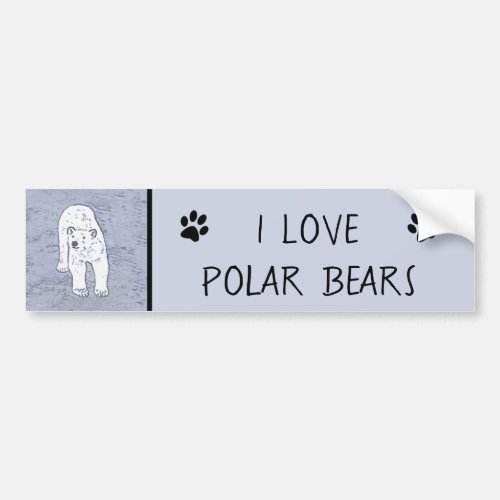 Polar Bear on Ice Painting _ Original Wildlife Art Bumper Sticker