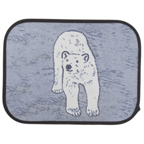 Polar Bear on Ice Painting _ Original Wildlife Art Car Floor Mat