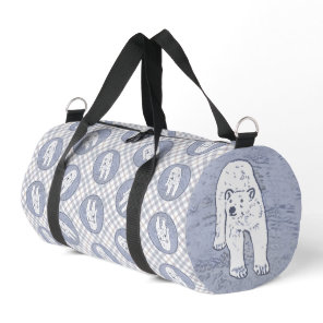 Polar Bear on Ice Painting Original Wildlife Art Duffle Bag