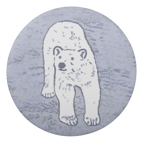 Polar Bear on Ice Painting _ Original Wildlife Art Eraser