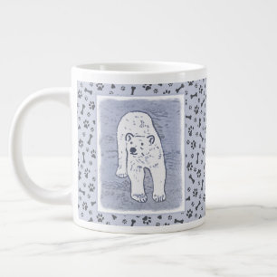 Polar Bear on Ice Painting - Original Wildlife Art Giant Coffee Mug