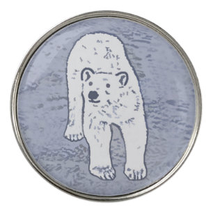 Polar Bear on Ice Painting - Original Wildlife Art Golf Ball Marker