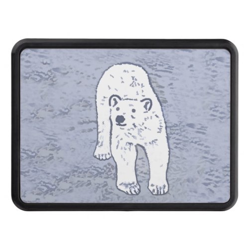 Polar Bear on Ice Painting _ Original Wildlife Art Hitch Cover