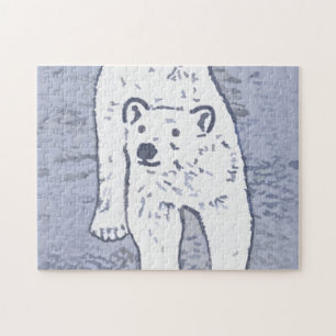 Polar Bear on Ice Painting - Original Wildlife Art Jigsaw Puzzle