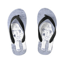 Polar Bear on Ice Painting - Original Wildlife Art Kid's Flip Flops Polar Bear on Ice Painting - Original Wildlife Art Kid's Flip Flops