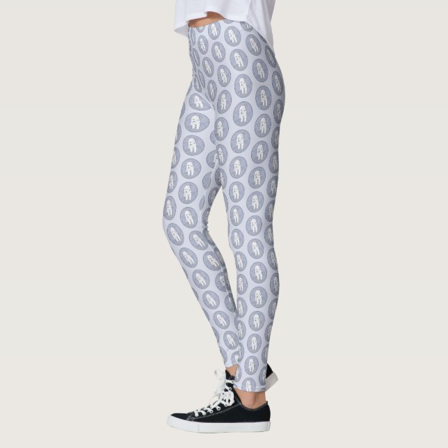 Polar Bear on Ice Painting - Original Wildlife Art Leggings (Left)