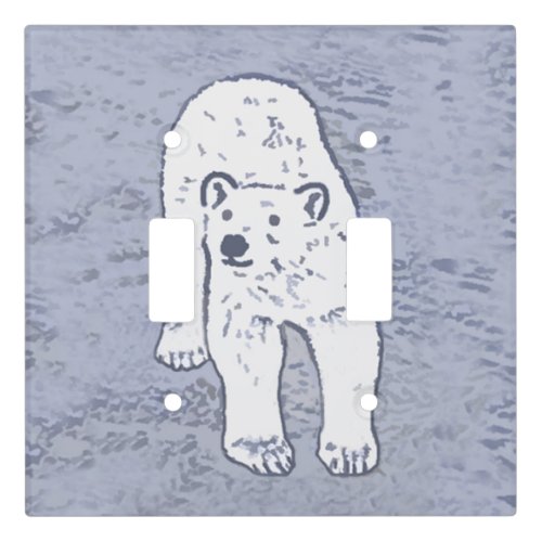 Polar Bear on Ice Painting _ Original Wildlife Art Light Switch Cover
