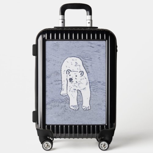 Polar Bear on Ice Painting _ Original Wildlife Art Luggage