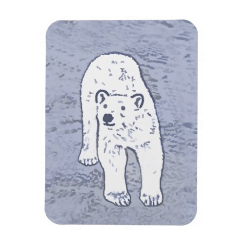 Polar Bear on Ice Painting _ Original Wildlife Art Magnet