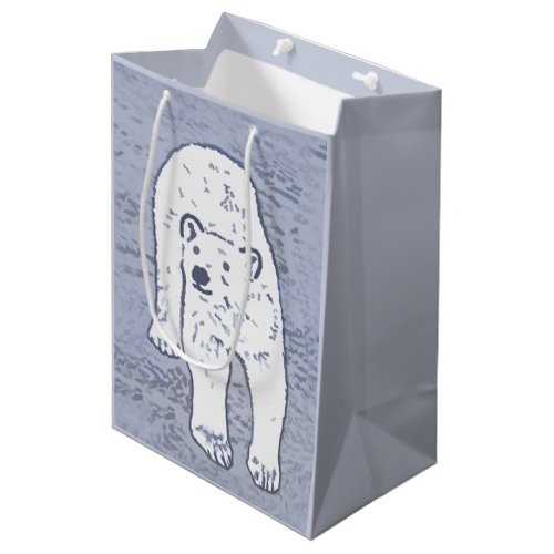 Polar Bear on Ice Painting _ Original Wildlife Art Medium Gift Bag