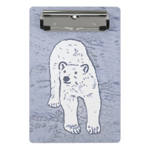Polar Bear on Ice Painting _ Original Wildlife Art Mini Clipboard