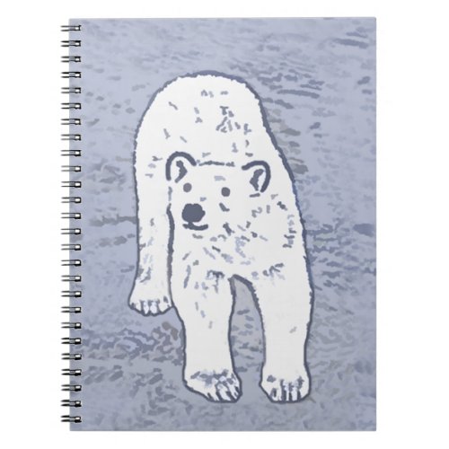 Polar Bear on Ice Painting _ Original Wildlife Art Notebook