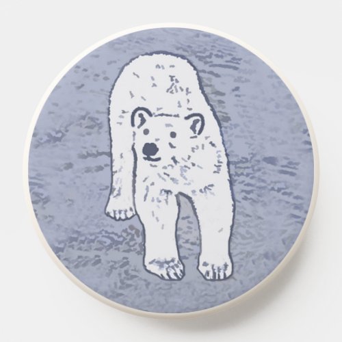 Polar Bear on Ice Painting _ Original Wildlife Art PopSocket