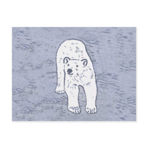 Polar Bear on Ice Painting - Original Wildlife Art Postcard