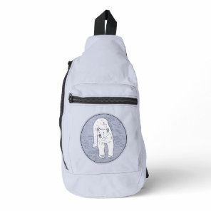 Polar Bear on Ice Painting Original Wildlife Art Sling Bag