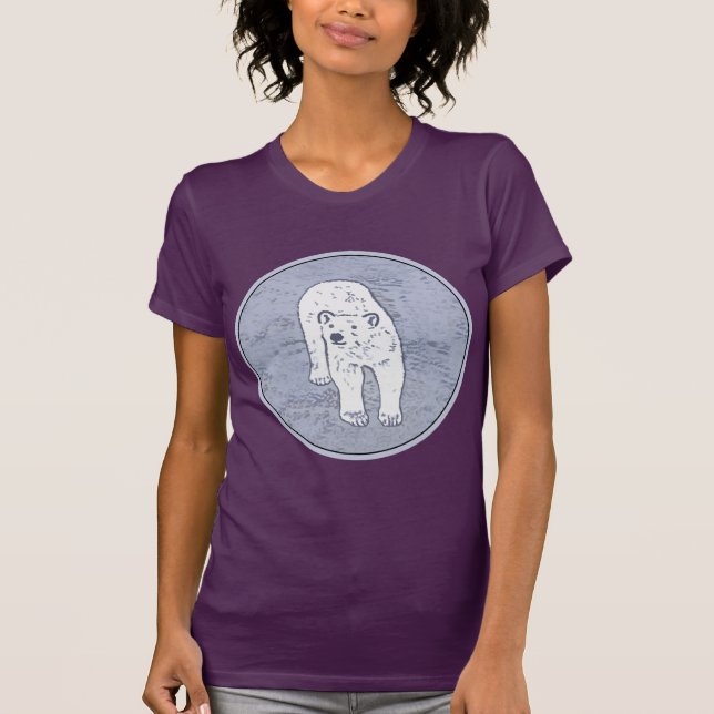 Polar Bear on Ice Painting - Original Wildlife Art T-Shirt (Front)