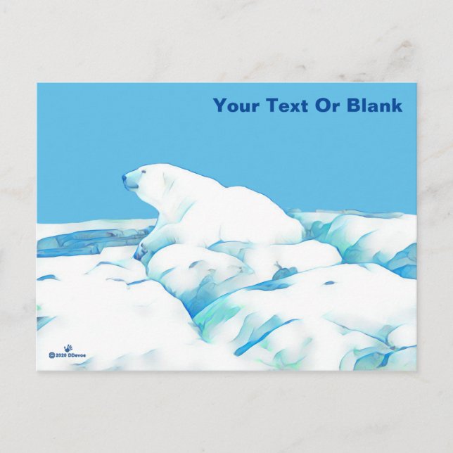Polar Bear On Ice Postcard (Front)