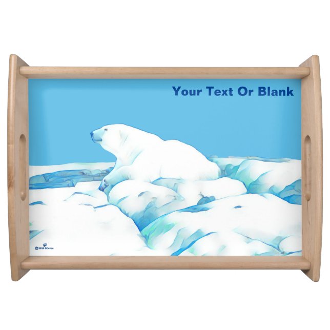 Polar Bear On Ice Serving Tray (Front)