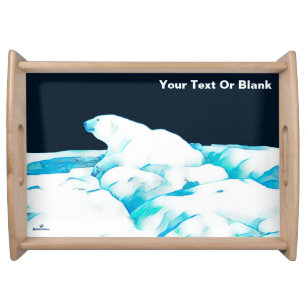 Polar Bear On Ice Serving Tray