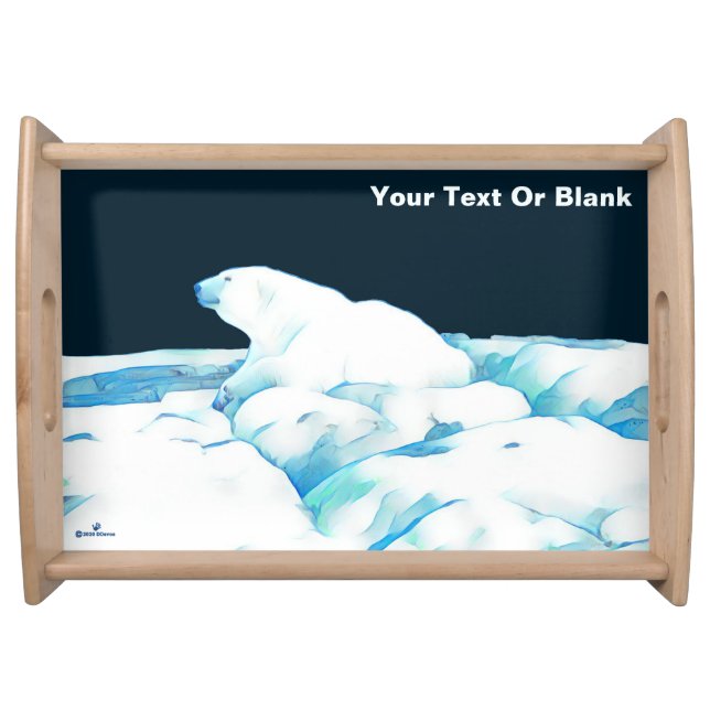 Polar Bear On Ice Serving Tray (Front)
