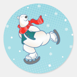 Polar Bear Funny Science Bear Pun Classic Round Sticker, Zazzle