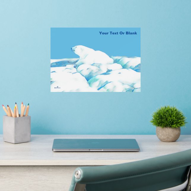 Polar Bear On Ice Wall Decal (Home Office 2)