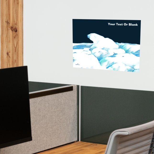 Polar Bear On Ice Wall Decal (Office 2)