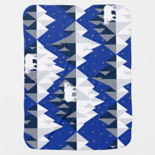 Polar Bear on Iceberg Seamless Pattern. Baby Blanket