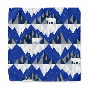 Polar Bear on Iceberg Seamless Pattern. Bandana