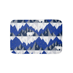 Polar Bear on Iceberg Seamless Pattern. Bath Mat