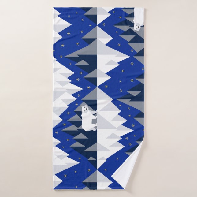 Polar Bear on Iceberg Seamless Pattern. Bath Towel (Bath Towel)