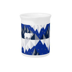 Polar Bear on Iceberg Seamless Pattern. Beverage Pitcher