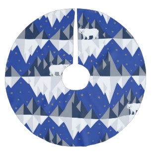 Polar Bear on Iceberg Seamless Pattern. Brushed Polyester Tree Skirt