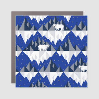 Polar Bear on Iceberg Seamless Pattern. Car Magnet