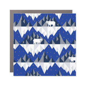 Polar Bear on Iceberg Seamless Pattern. Car Magnet