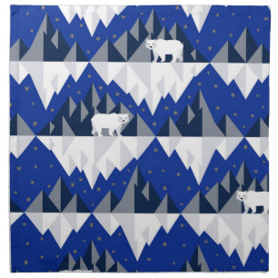 Polar Bear on Iceberg Seamless Pattern. Cloth Napkin