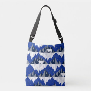 Polar Bear on Iceberg Seamless Pattern. Crossbody Bag