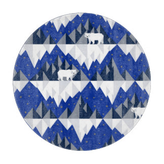 Polar Bear on Iceberg Seamless Pattern. Cutting Board