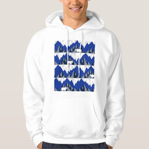 Polar Bear on Iceberg Seamless Pattern Hoodie