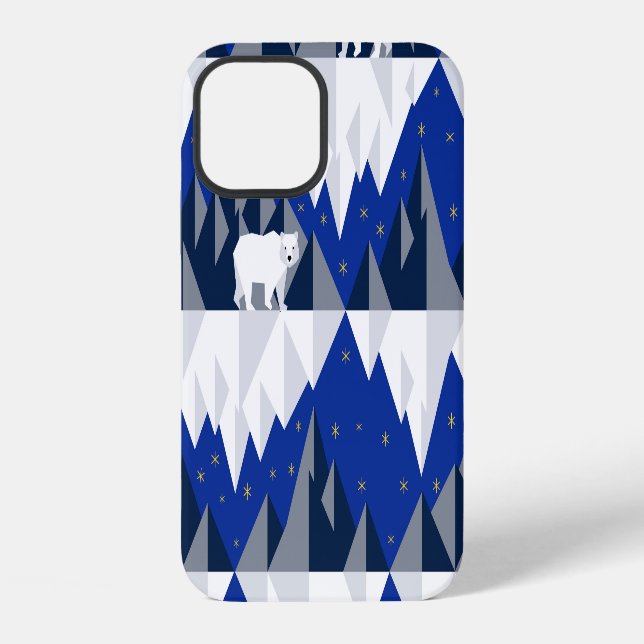 Polar Bear on Iceberg Seamless Pattern. Iphone Case (Back)