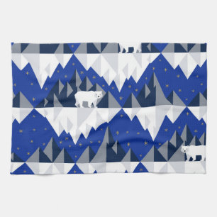 Polar Bear on Iceberg Seamless Pattern. Kitchen Towel