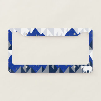 Polar Bear on Iceberg Seamless Pattern. License Plate Frame
