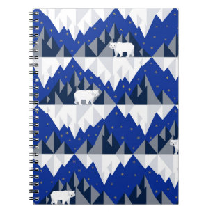 Polar Bear on Iceberg Seamless Pattern. Notebook